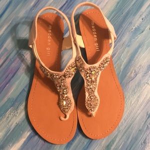 Size 8 madden girl sandals!  White/tan.